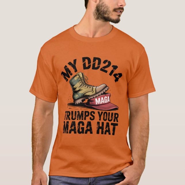 Camiseta Mi DD214 Trump a su Gorra de MAGA (Anverso)
