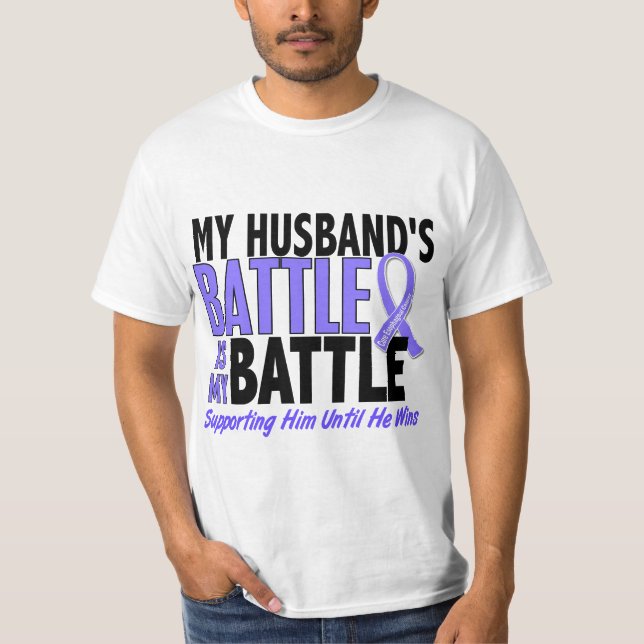 Camiseta Mi de la batalla cáncer del esófago del marido (Anverso)