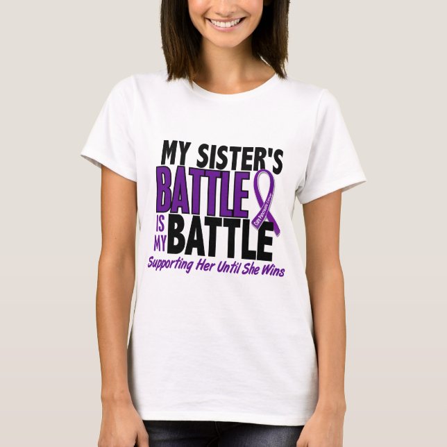 Camiseta Mi de la batalla cáncer pancreático de la hermana (Anverso)