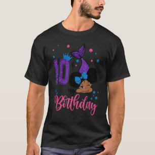 Camiseta Mi décimo cumpleaños feliz, pequeña sirena al nace