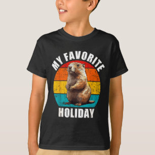 Camiseta Mi Día Festivo Favorito Divertido Día de la Marmot