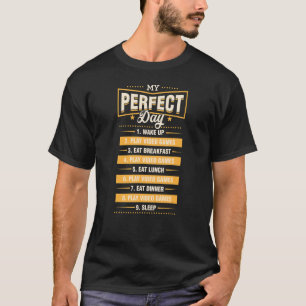 Camiseta Mi Día Perfecto Despertar Reproducir Videojuegos R