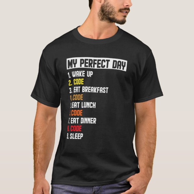 Camiseta Mi Día Perfecto Despertar Software Developer Pro (Anverso)