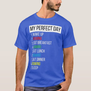 Camiseta Mi día perfecto despierta Rawing desayuno almuerzo