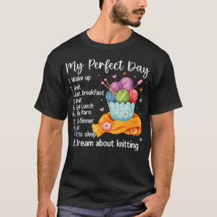 Camiseta Mi Día Perfecto Divertido Tejido De Punto
