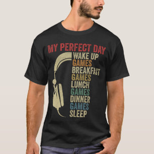 Camiseta Mi Día Perfecto Gamer Despertar Videojuegos Video