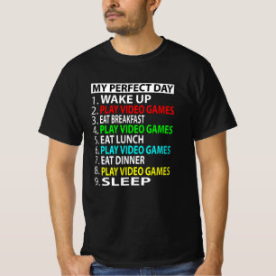 Camiseta Mi día perfecto , Juega videojuegos Gracioso rega