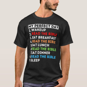 Camiseta Mi Día Perfecto Leer la Biblia Estudiar Dios Palab