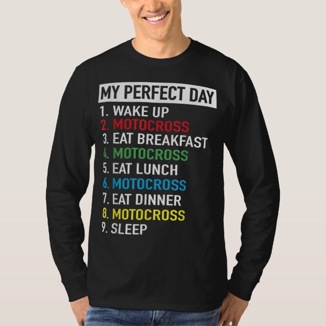 Camiseta Mi Día Perfecto Motocross Dirtbike Motorcycle Day  (Anverso)