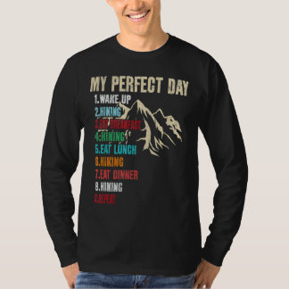 Camiseta Mi día perfecto para hacer senderismo en el campo 