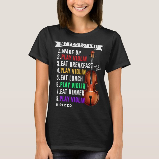Camiseta Mi día perfecto para violín musical (Anverso)