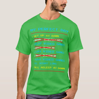 Camiseta Mi Día Perfecto Reproducir Videojuegos Divertido G