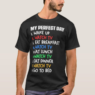 Camiseta Mi día perfecto ver televisión Binge Watchingq