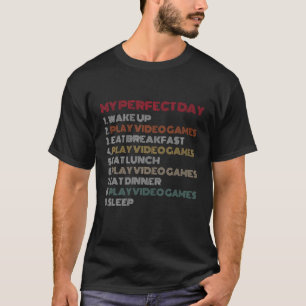 Camiseta Mi día perfecto Videojuegos estilo retro Nacimient