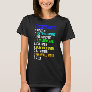 Camiseta Mi Día Perfecto Videojuegos Tiempo de Jugar Guay