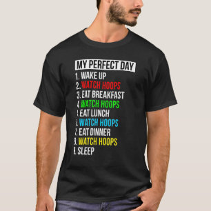 Camiseta Mi día perfecto viendo baloncesto Hoops Watch Hoo