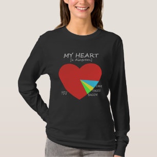 Camiseta Mi diagrama del corazón con usted, tocino, tacos y
