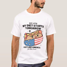 Camiseta Mi dieta empieza mañana como Estados Unidos