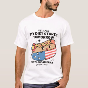 Camiseta Mi dieta empieza mañana como Estados Unidos