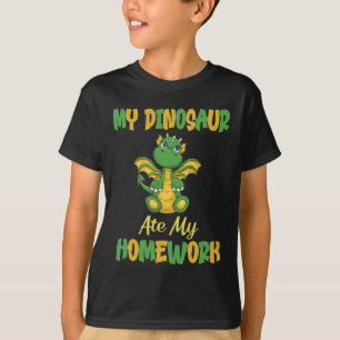 Camiseta Mi dinosaurio se comió mi tarea