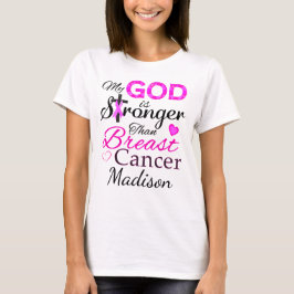 Camiseta Mi DIOS es más fuerte que el cáncer de mama