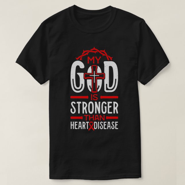 Camiseta Mi Dios es más fuerte que el sobreviviente de una  (Diseño del anverso)