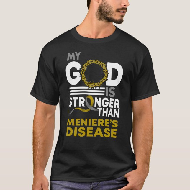 Camiseta Mi Dios es más fuerte que la enfermedad de Meniere (Anverso)