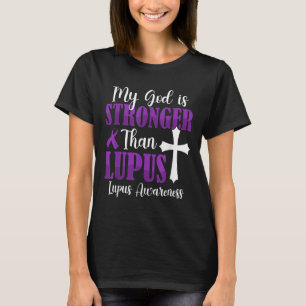 Camiseta Mi Dios Es Más Fuerte Que Lupus Cinta Púrpura Lupu