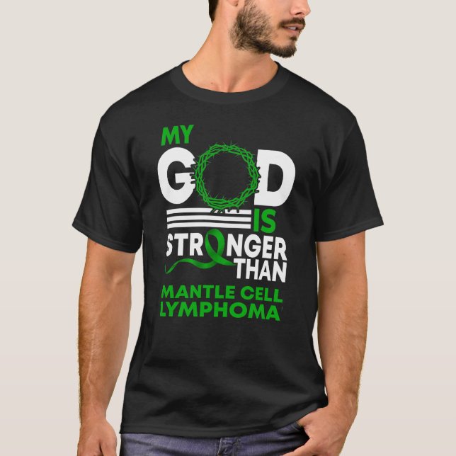 Camiseta Mi Dios Más Fuerte Que El Linfoma Celular Mantle (Anverso)