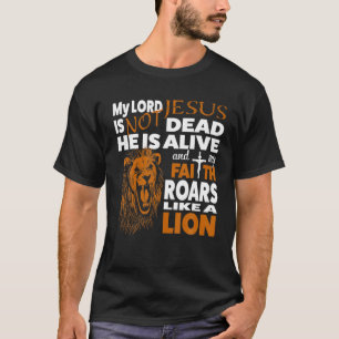 Camiseta Mi Dios No Está Muerto León Cristiano Cristo cruza