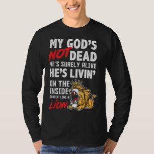 Camiseta Mi Dios no está muerto león Jesucristo Christian F