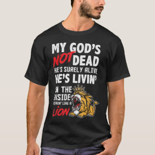 Camiseta Mi Dios no está muerto león Jesucristo Christian F