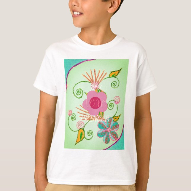 Camiseta Mi diseño de impresión de arte floral XOXO Little  (Anverso)