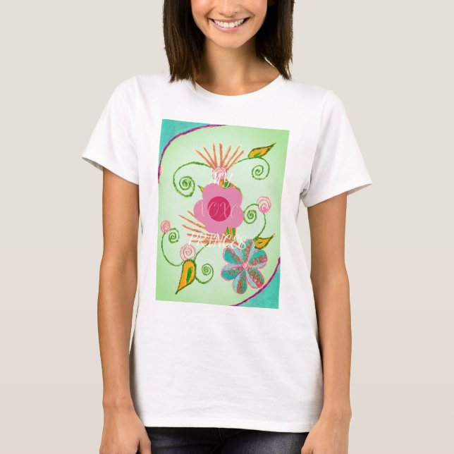 Camiseta Mi diseño de impresión de arte floral XOXO Little  (Anverso)