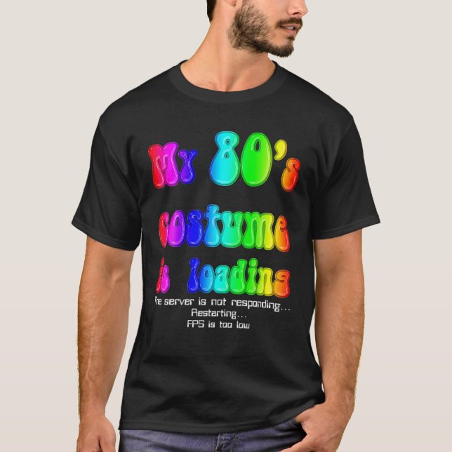 Camiseta Mi disfraz De Los 80 Cargando Halloween Tee Rainbo (Anverso)