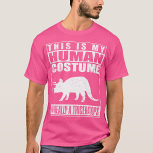 Camiseta Mi disfraz humano soy un triceratops halloween din