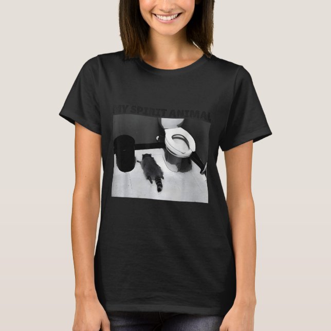 Camiseta Mi divertido animal borracho mapache meme  (Anverso)