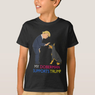Camiseta Mi Doberman apoya el regalo de Trump Doberman Pins