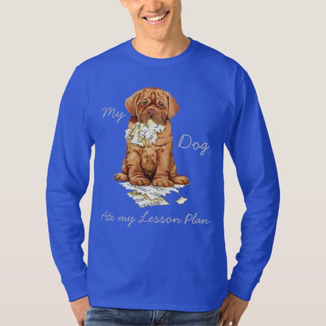 Camiseta Mi Dogue de Burdeos comió mi plan de clases (Anverso)