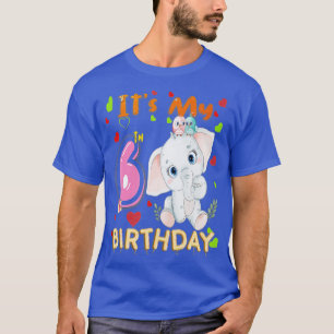 Camiseta Mi Elefante De 6 Años Para Chicas Niños