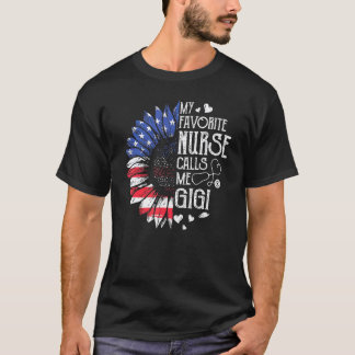 Camiseta Mi Enfermera Favorita Me Llama Gigi Bandera Americ