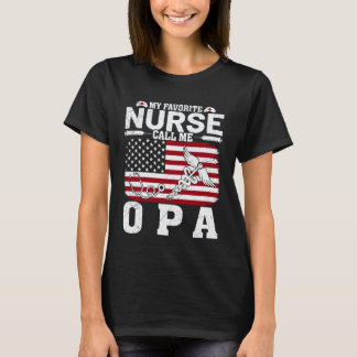 Camiseta Mi enfermera favorita me llama Opa vintage bandera