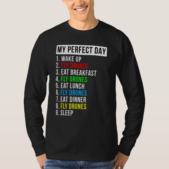 Camiseta Mi entusiasmo por volar con drones por el día perf (Anverso)