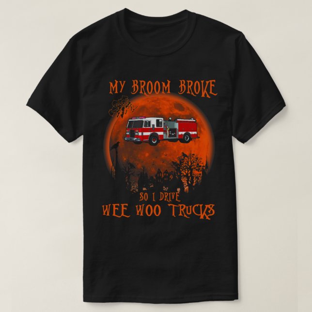Camiseta Mi Escoba Se Rompió Así Que Drive Fue Bombardero D (Diseño del anverso)