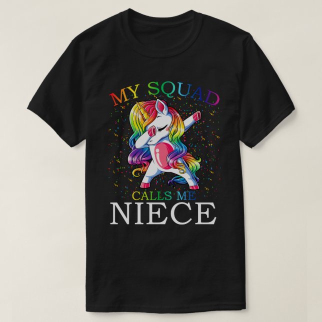 Camiseta Mi escuadrón me llama NIECE Unicorn (Diseño del anverso)