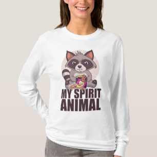 Camiseta MI ESPÍRITU ANIMAL Funny Panda Raccoon come basura