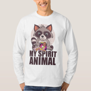 Camiseta MI ESPÍRITU ANIMAL Funny Panda Raccoon come basura