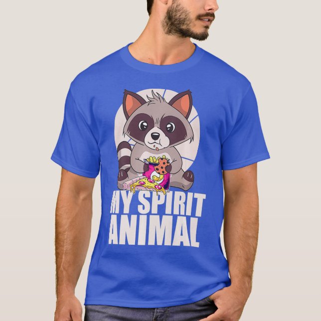 Camiseta MI ESPÍRITU ANIMAL Gracioso Raccoon Meme comiendo  (Anverso)