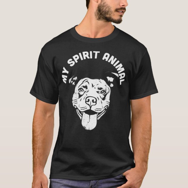 Camiseta Mi espíritu Animal Pitbull Divertido perro mamá y  (Anverso)