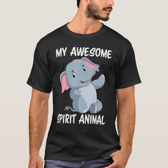 Camiseta Mi Espíritu Asombroso Animal Es Un Elefante Cute C (Anverso)